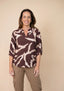 Choc/Cream Print Top