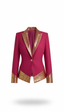 Gold Accent Blazer With Satin Lapel