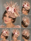 Light & Dusty Pink, Flowers, Linen Abica, Sinnmay on Cross Base HeadPiece