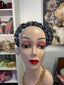 Blue Raffia Crown Headband