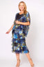 Multi Navy Blue Floral Layered Dress