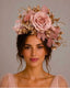 Gold and Pink Floral/Feather Headband
