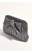Adorne Elcie Metallic Pleated Bow Clutch