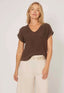 Cotton/Linen V Neck Top Ass Colours