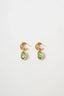 Adorne Curve Front Oval Drop Earrings Mint