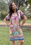 St Vincent Dress Pink Flora