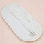 White Bead with Silver Chain Ball Necklace