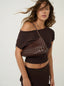 L&S Roselle Woven Shoulder Bag in Brown