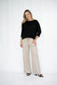 Three Quarter Relaxed Knit Black