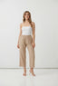 Elastic Waist Straight Leg Pants Asst Colours