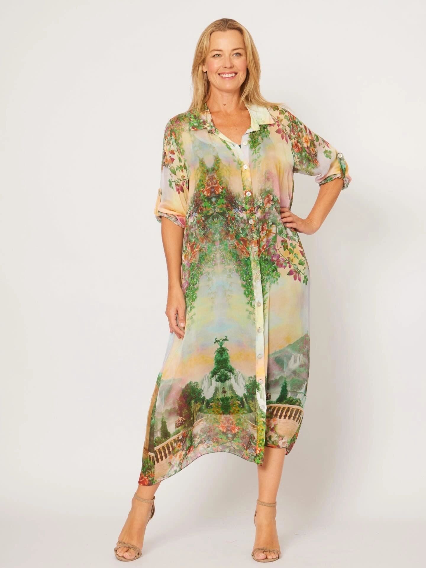 Italian Courtyard Silk Dress Asst Colours Secondary image