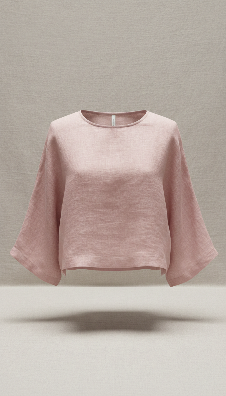 Blush pink linen blouse