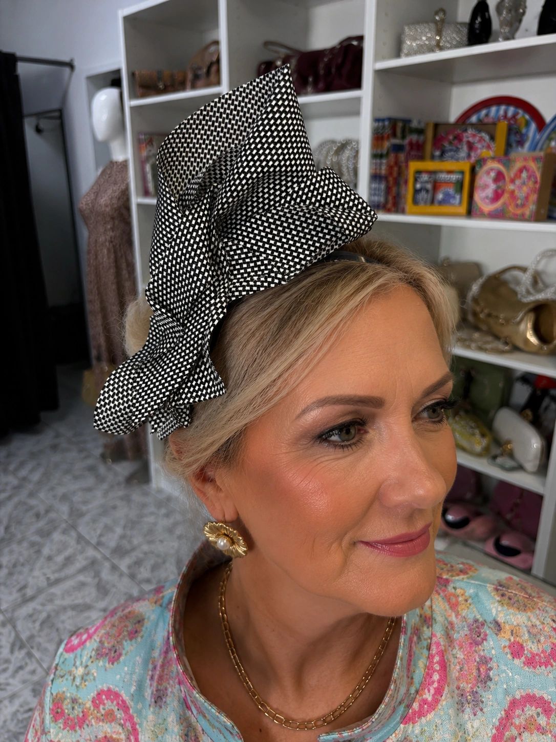 Black and White Asymmetrical Headband Main image