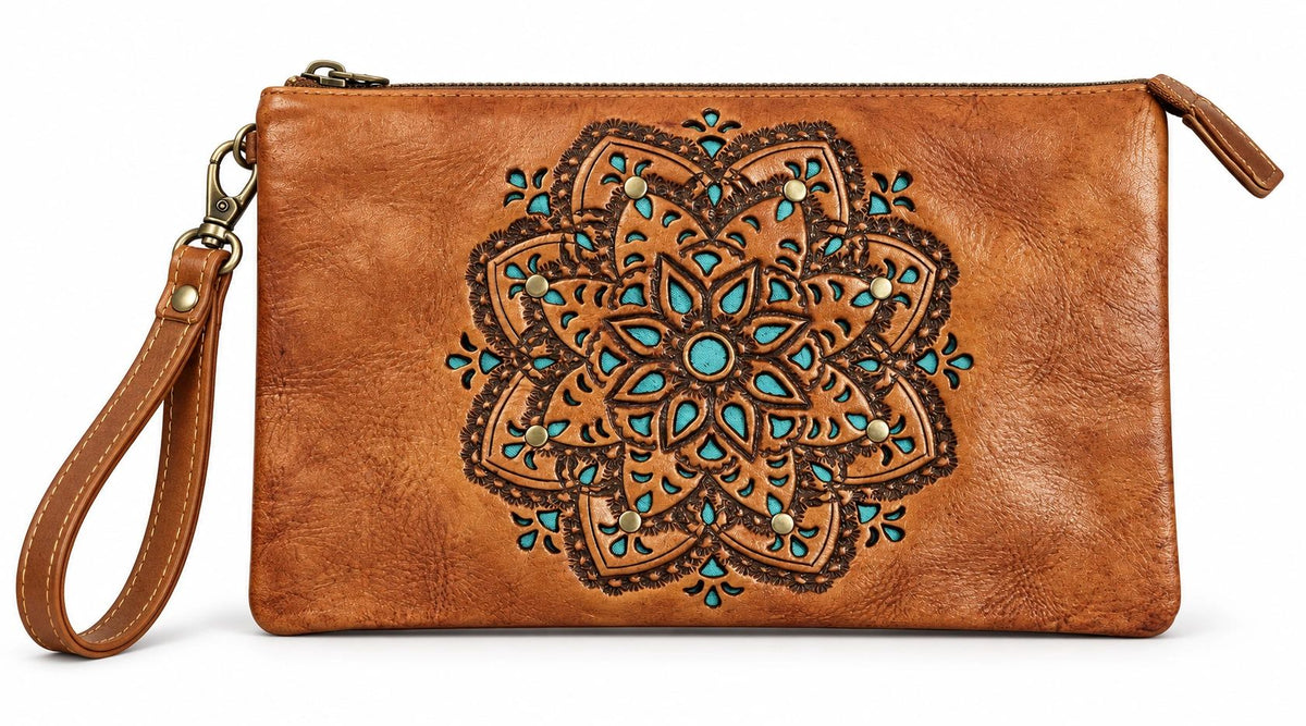 3 in 1 Leather Mandela Clutch Tan Main image