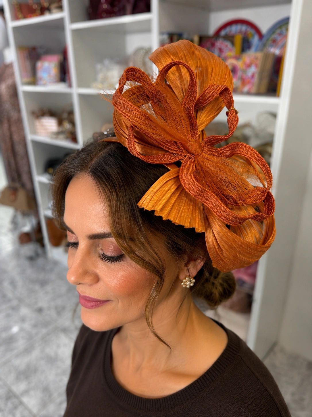Rust Orange & Hemp Braid Headband