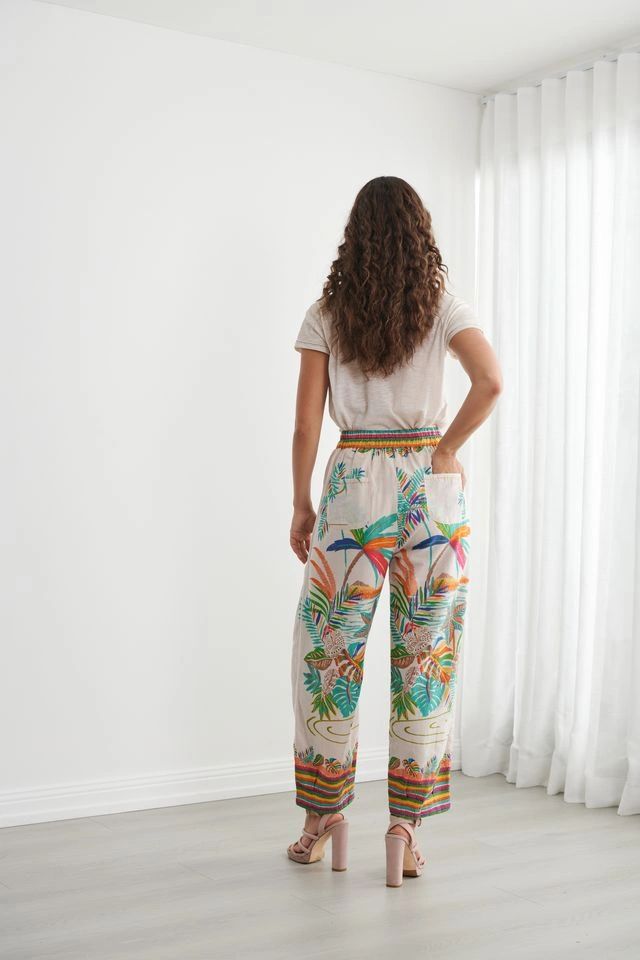 Rainbow Palm Tapered Hem Pants Secondary image