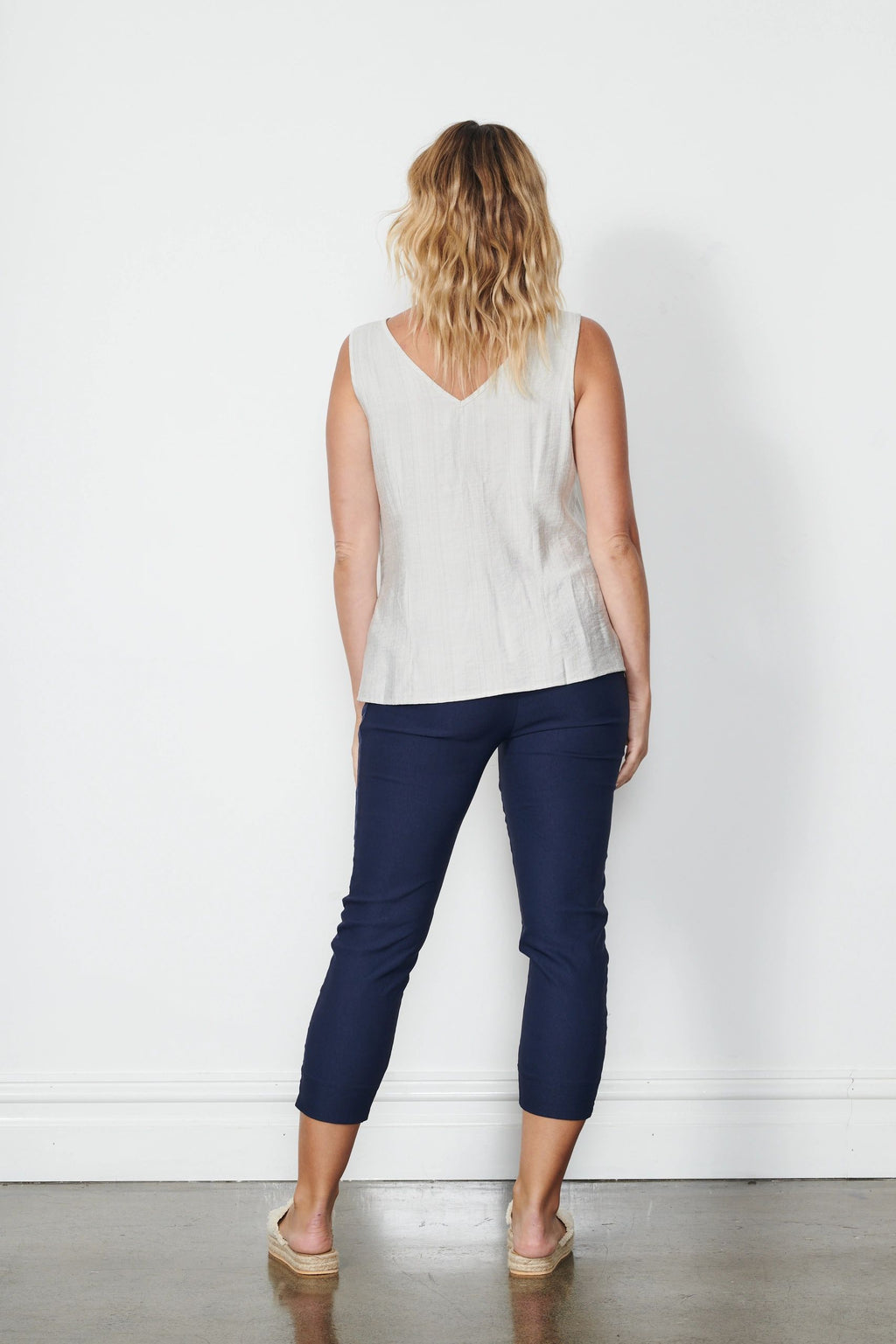 Navy 7/8 Side Panel Pants
