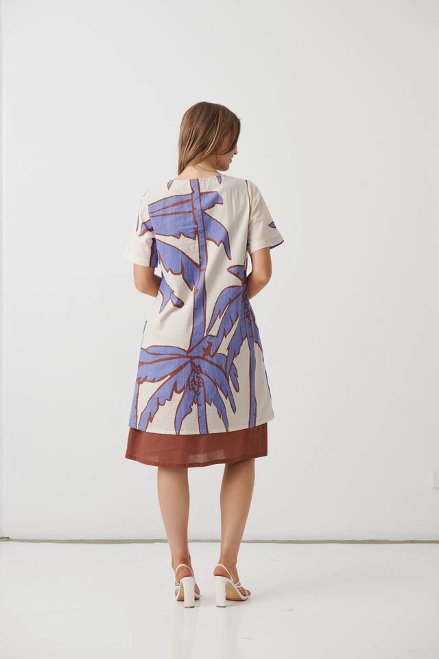 Lilac Palms Double Layer Hem Dress Secondary image