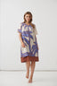 Lilac Palms Double Layer Hem Dress