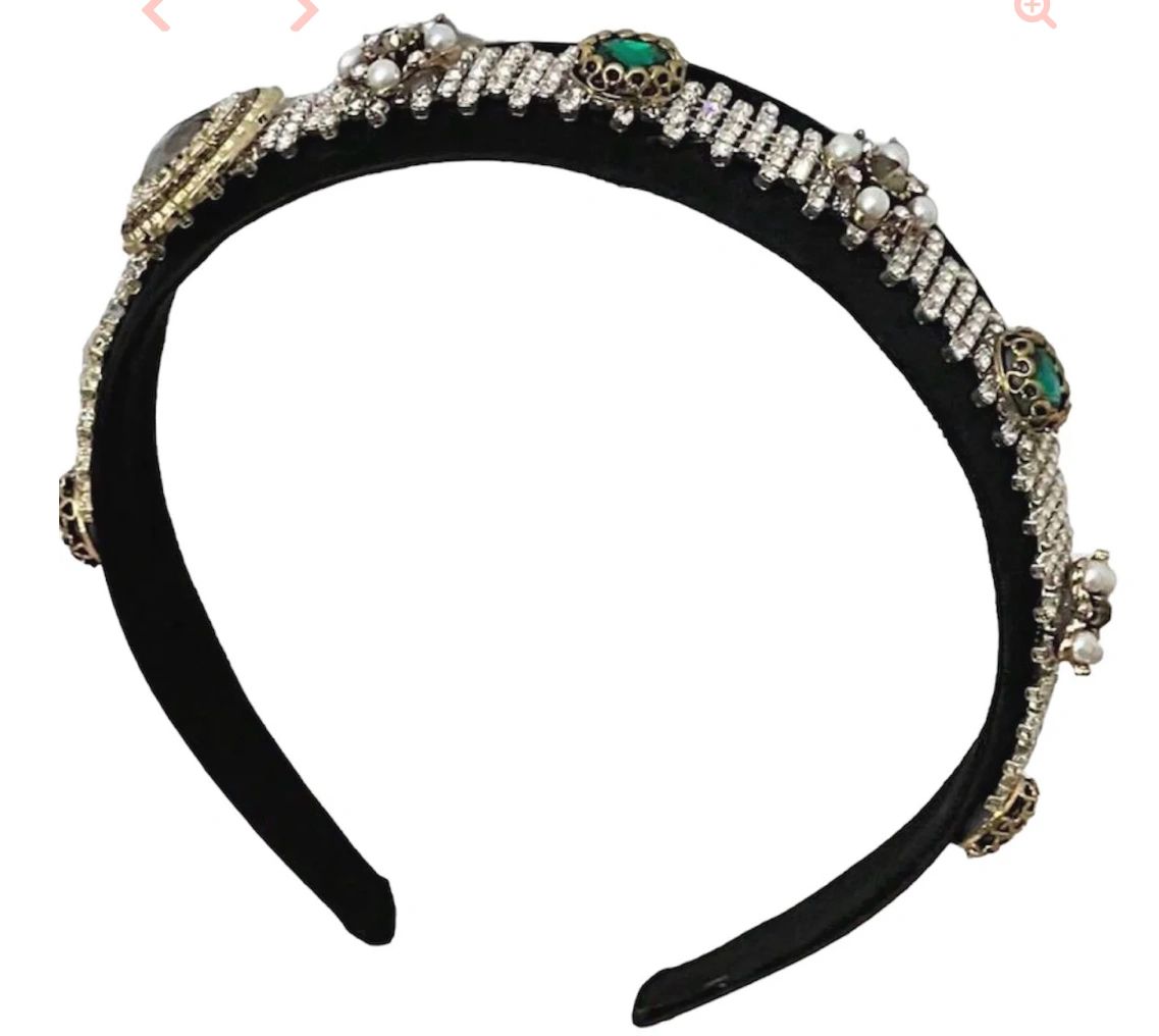 Brooke Embellished Black Headband
