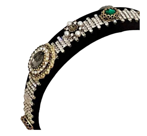 Brooke Embellished Black Headband