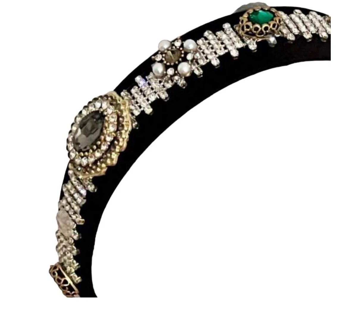 Brooke Embellished Black Headband Secondary image