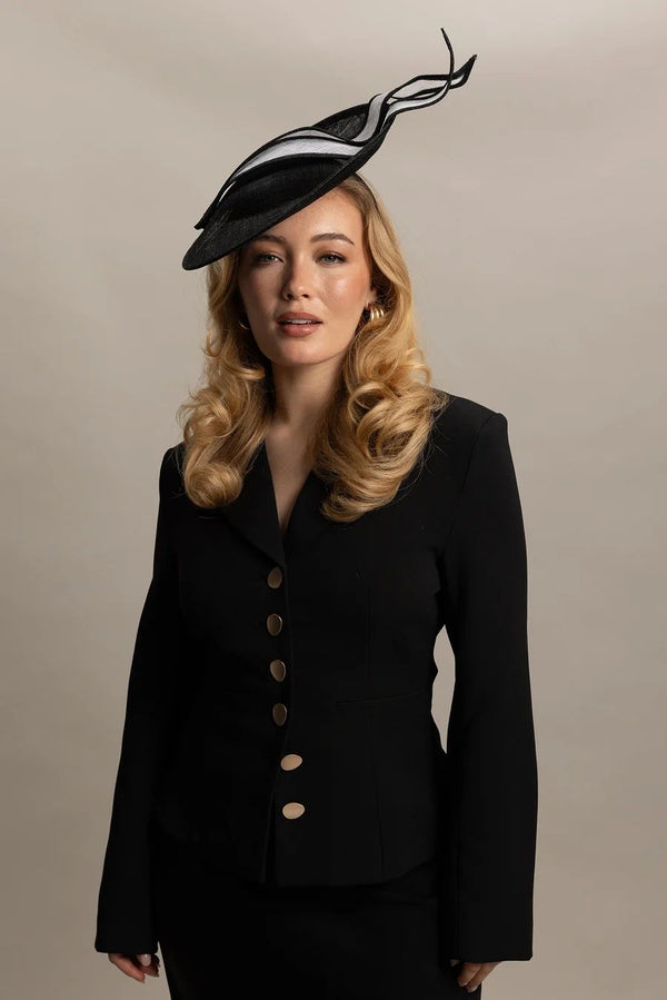 Yael Fascinator Black and White