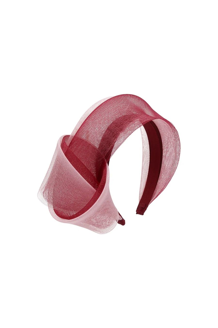 Britney Fascinator Burgundy and Pink