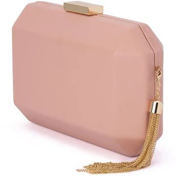 Olga Berg Lia Facetted Clutch Blush