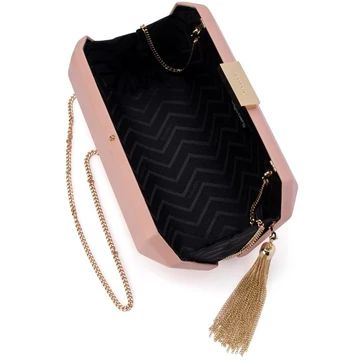 Olga Berg Lia Facetted Clutch Blush
