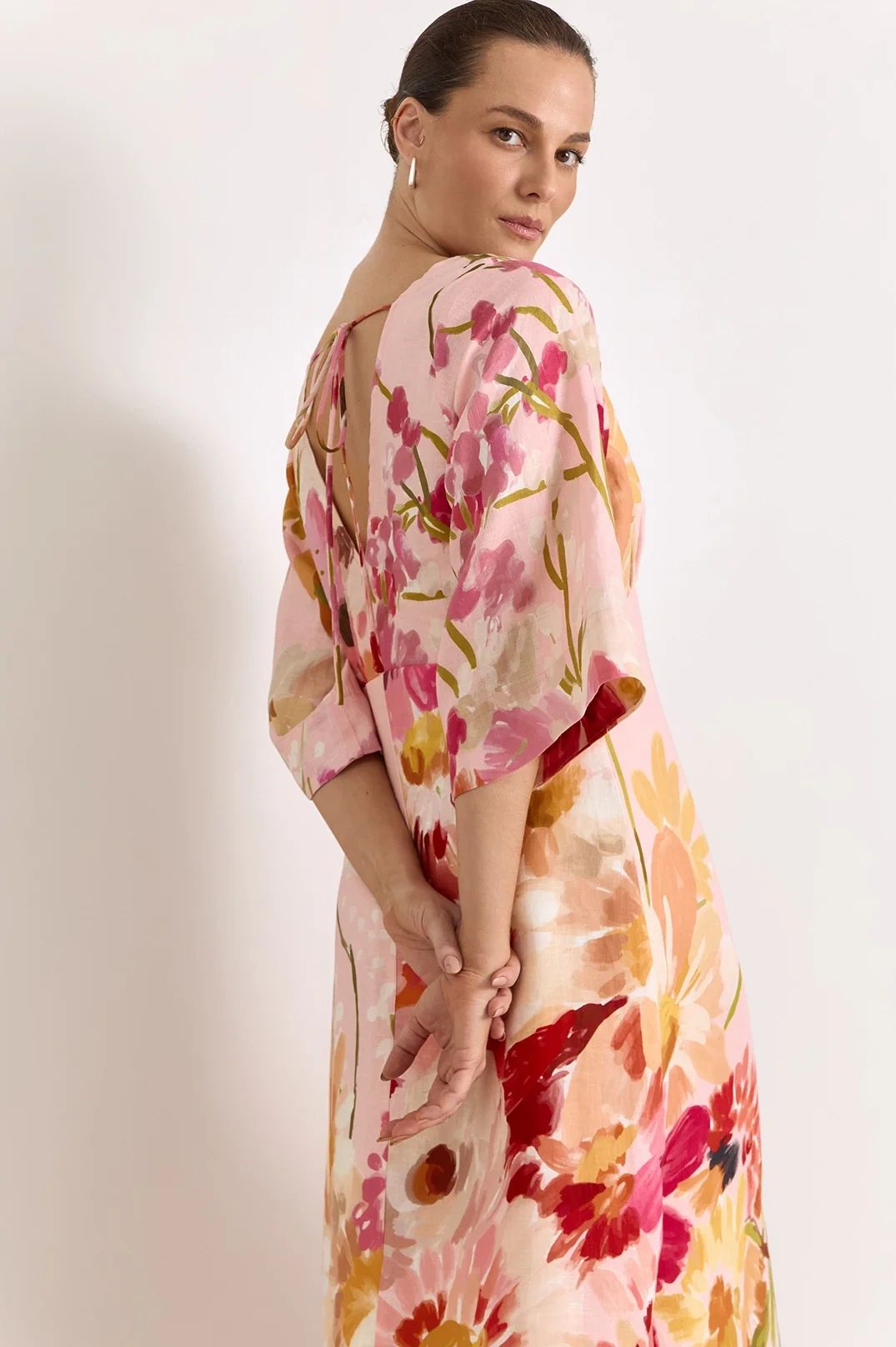 Adorne Odette Linen Midi Dress