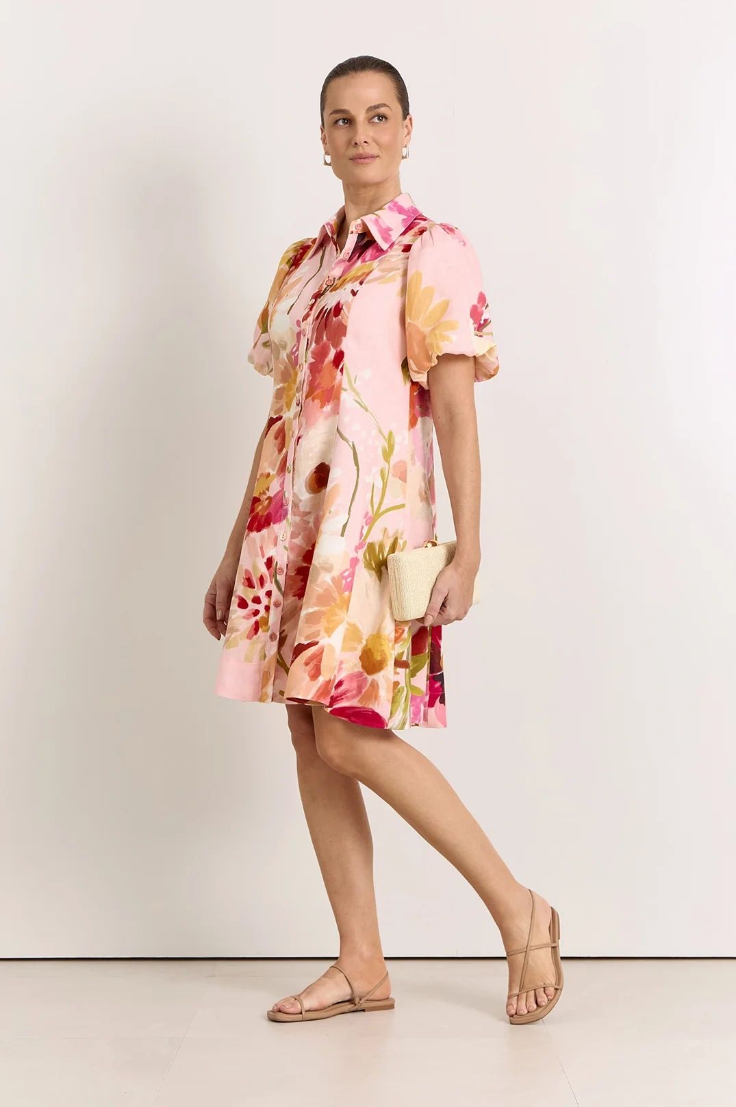 Adorne Amalie Linen Short Dress Secondary image