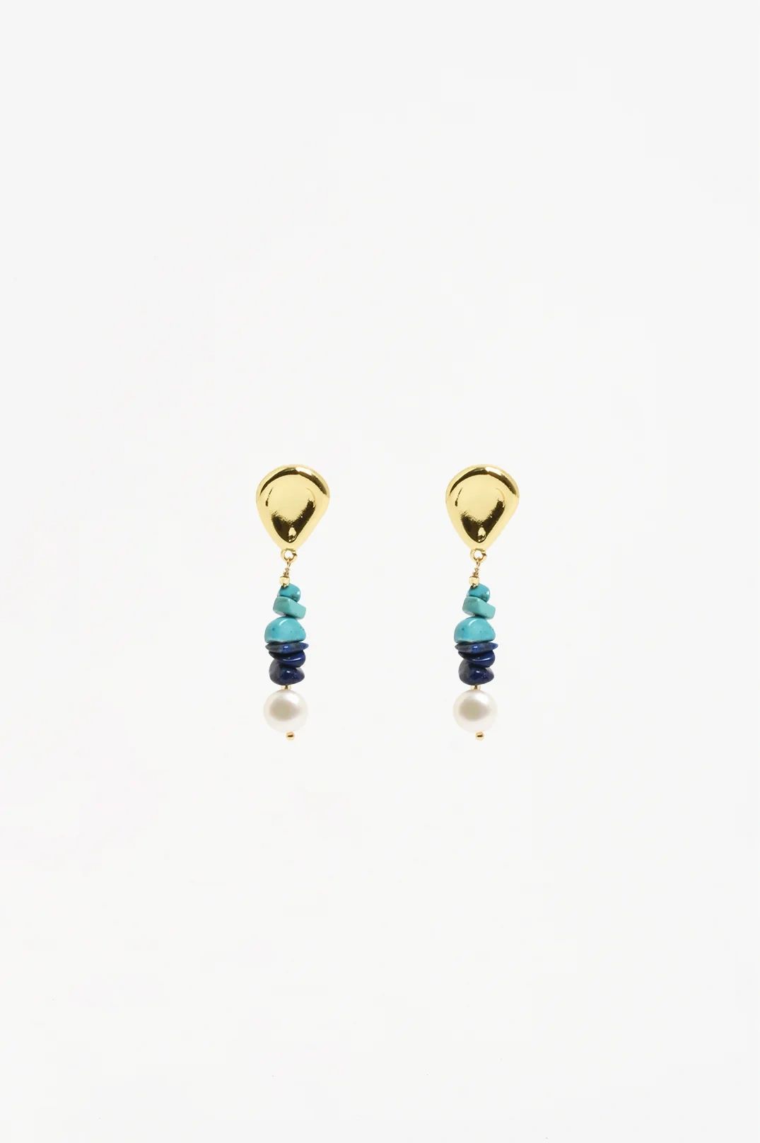 Adorne Freshwater Pearl Stone Chip Drop Earrings Asst Colours Main image