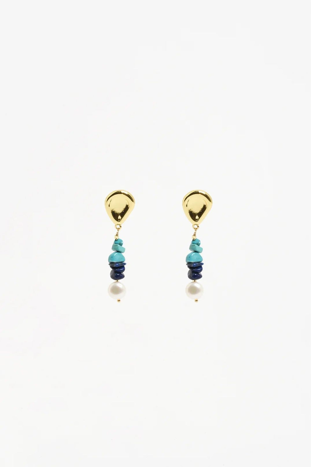 Adorne Freshwater Pearl Stone Chip Drop Earrings Asst Colours