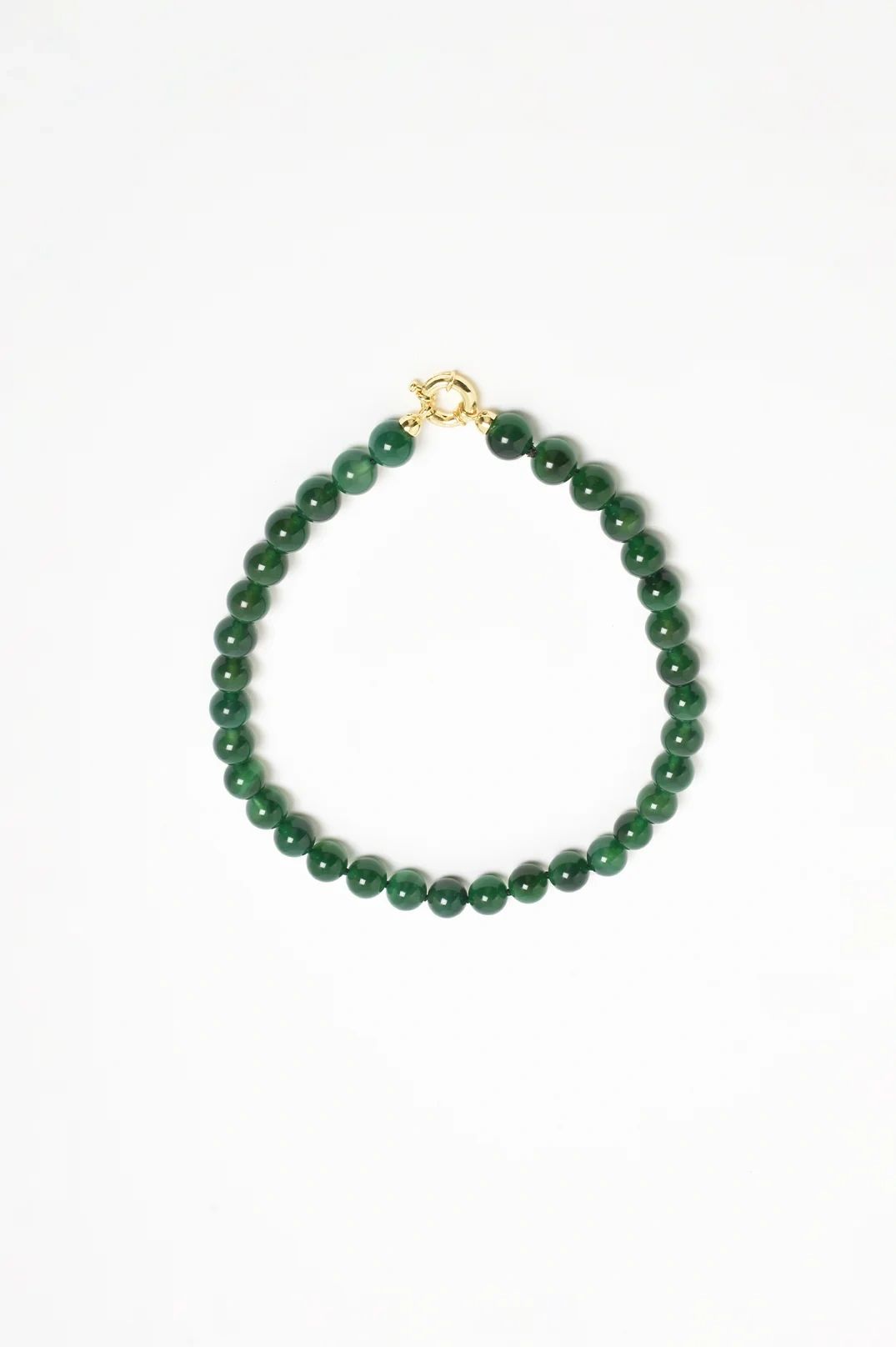 Adorne Stone Ball Bead Green Necklace Main image