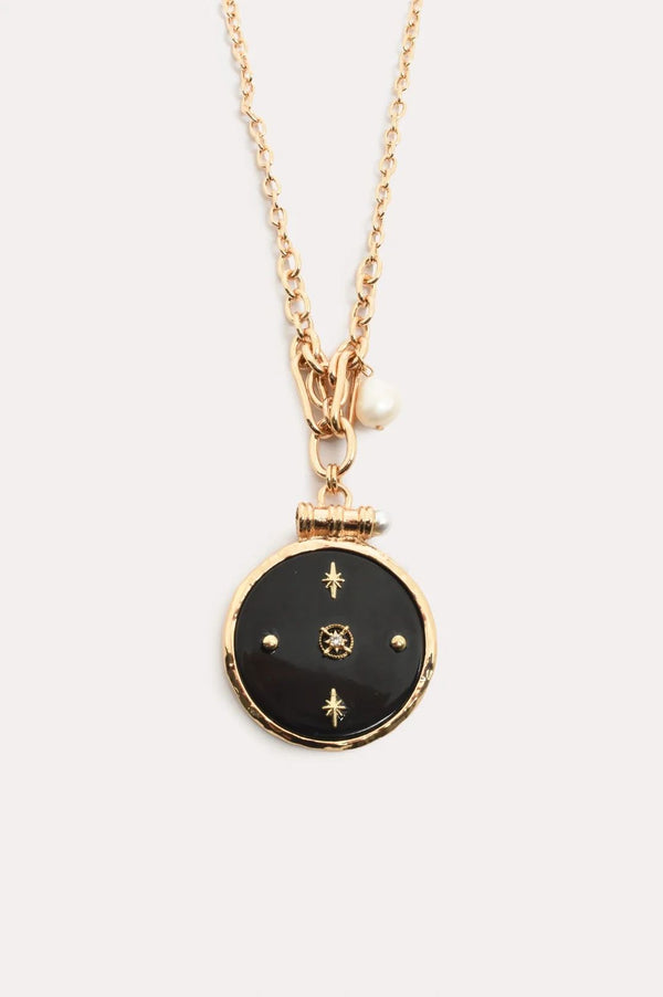 Compass Pendant Drop Necklace