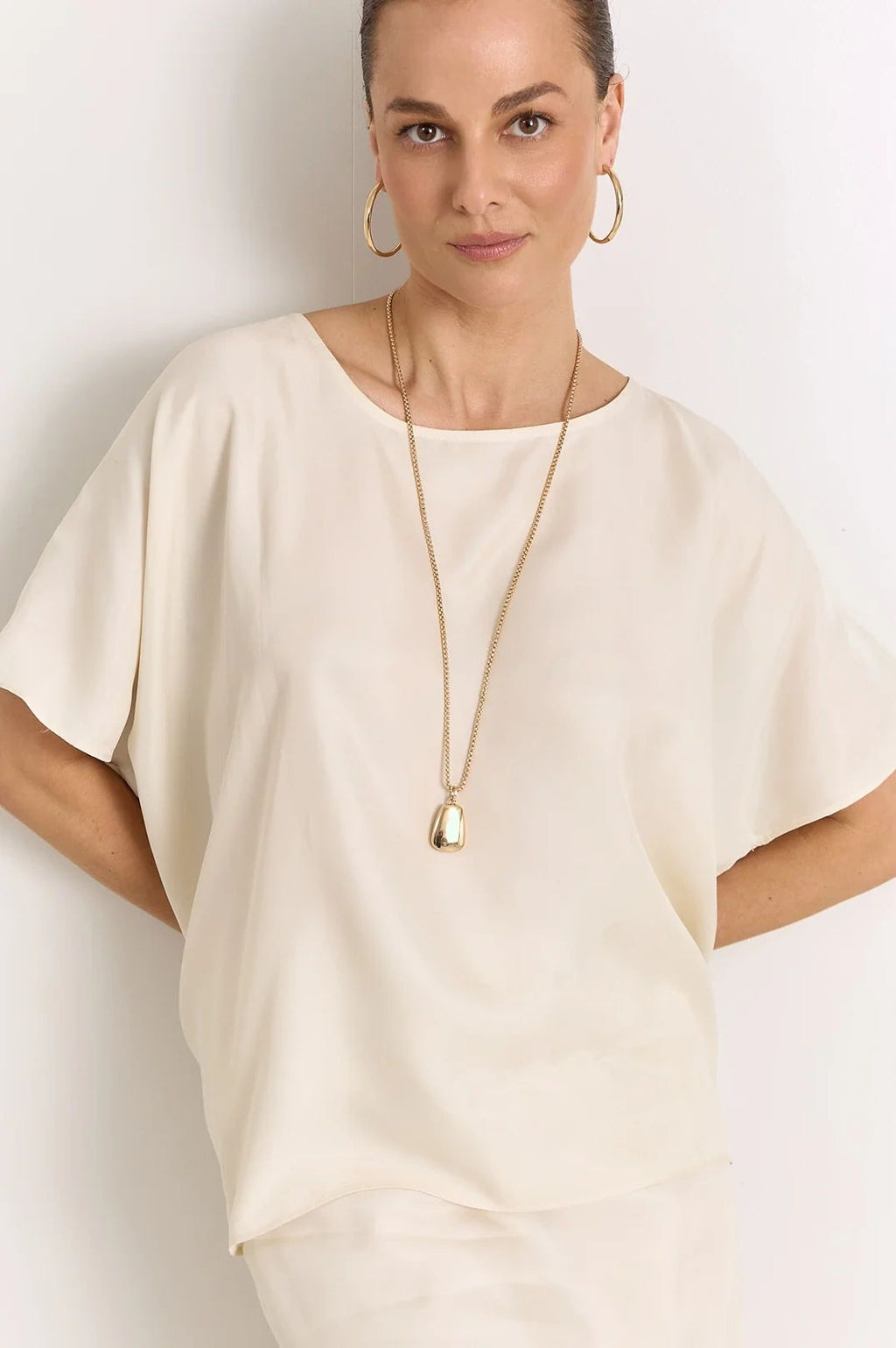 Adorne Metal Pendant Drop Long Necklace