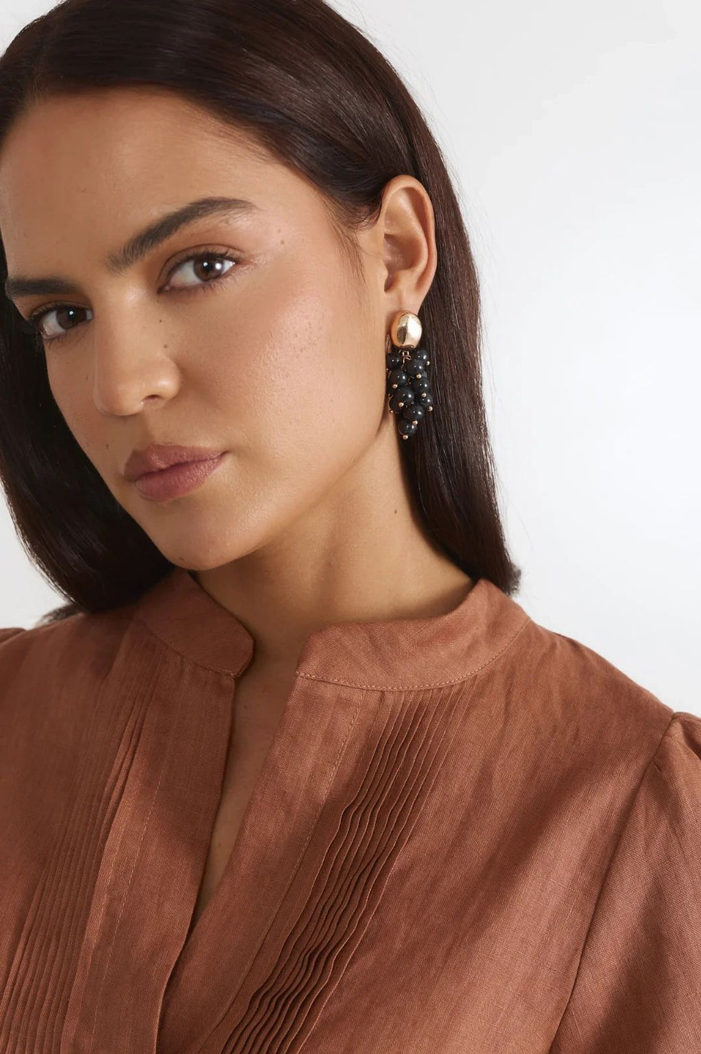 Adorne Stone Cluster Earrings Asst Colours
