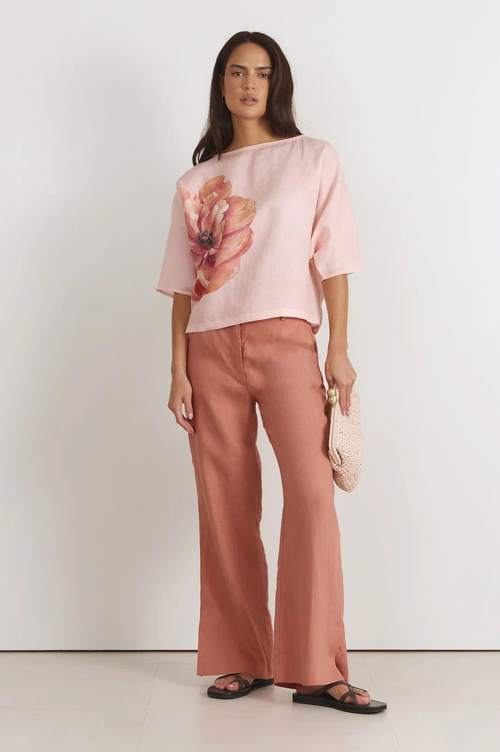 Adorne Meeka Linen Piccadilly Top