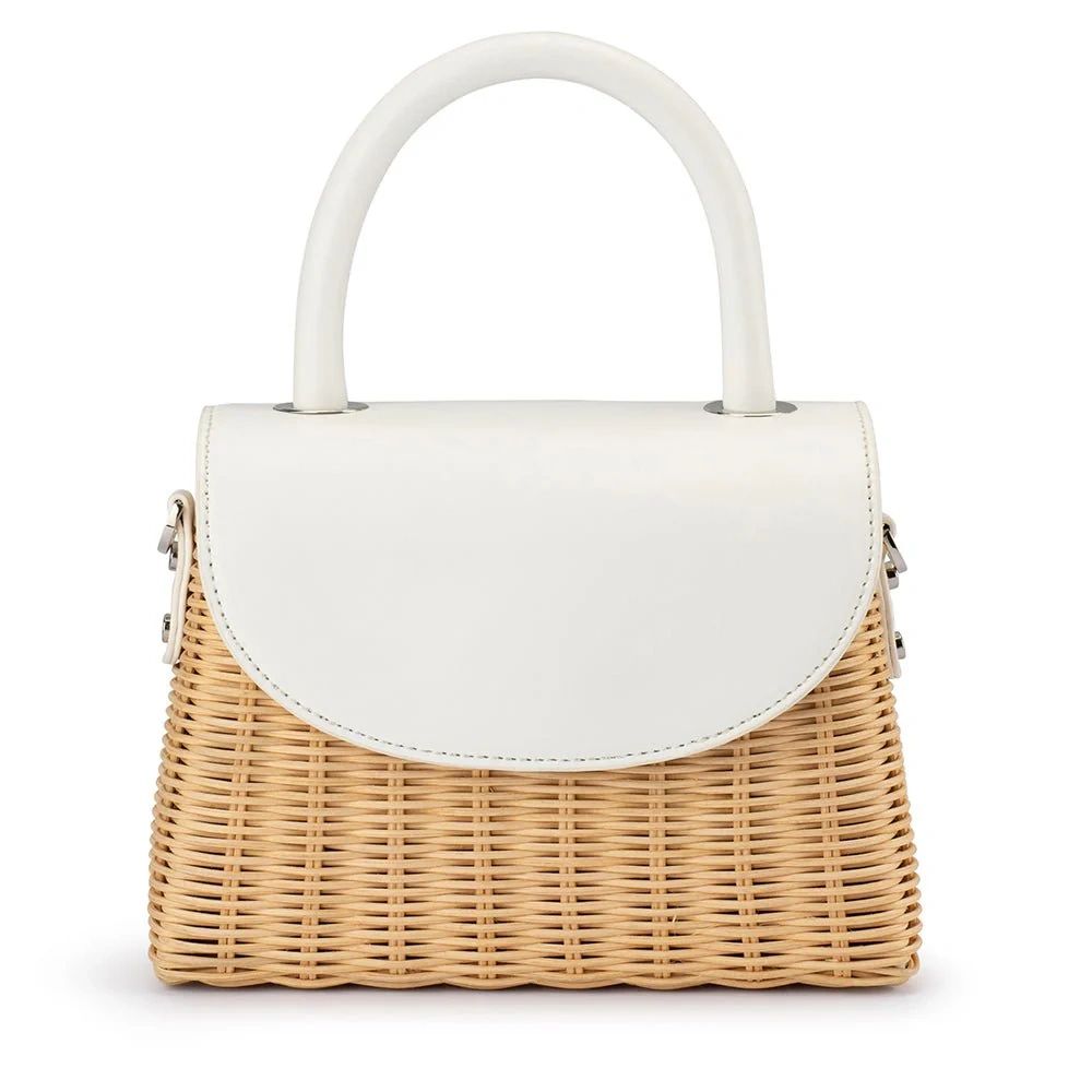 Olga Berg Elle Wicker Top Handle Bag