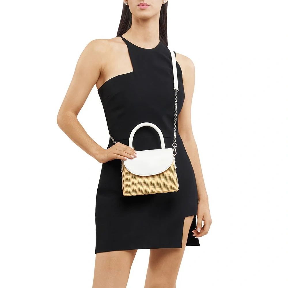 Olga Berg Elle Wicker Top Handle Bag
