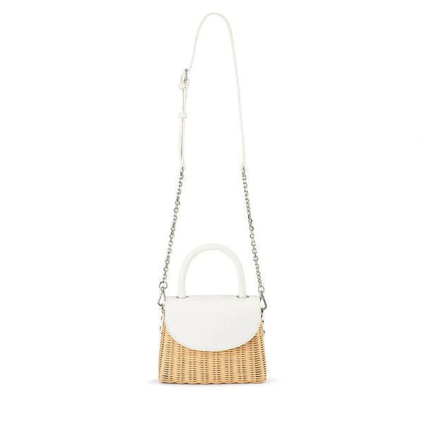 Olga Berg Elle Wicker Top Handle Bag