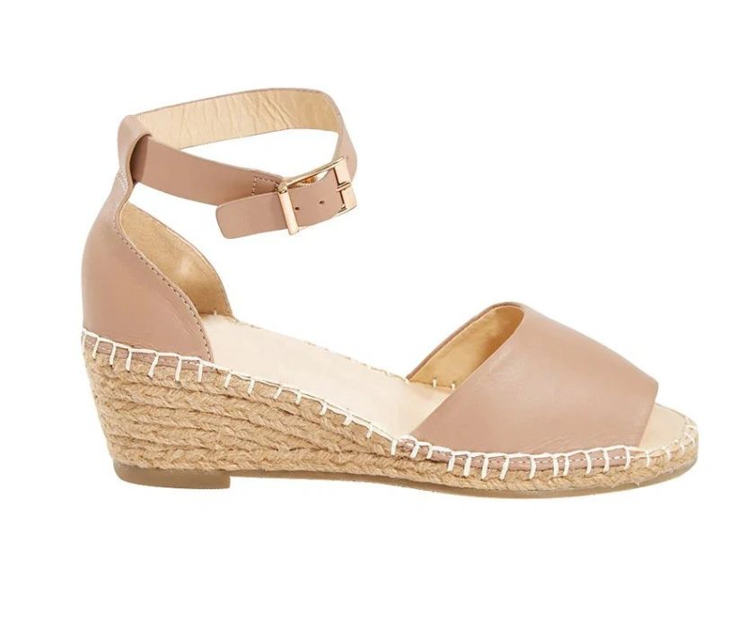 Human Leather Wedge Heel - Nude or Black or Tan