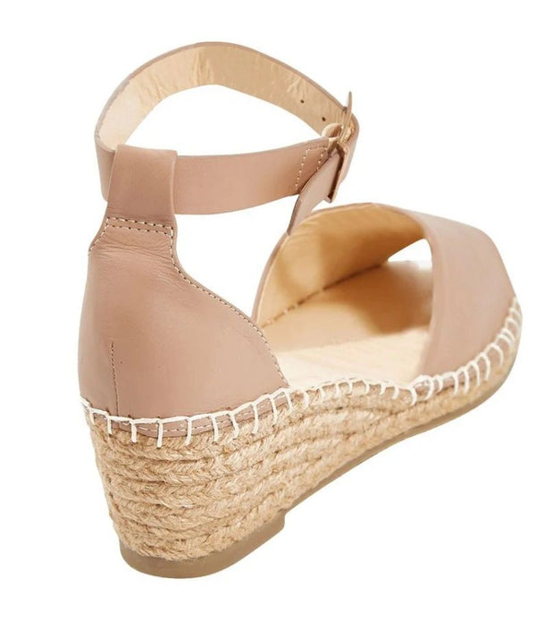 Human Leather Wedge Heel - Nude or Black or Tan