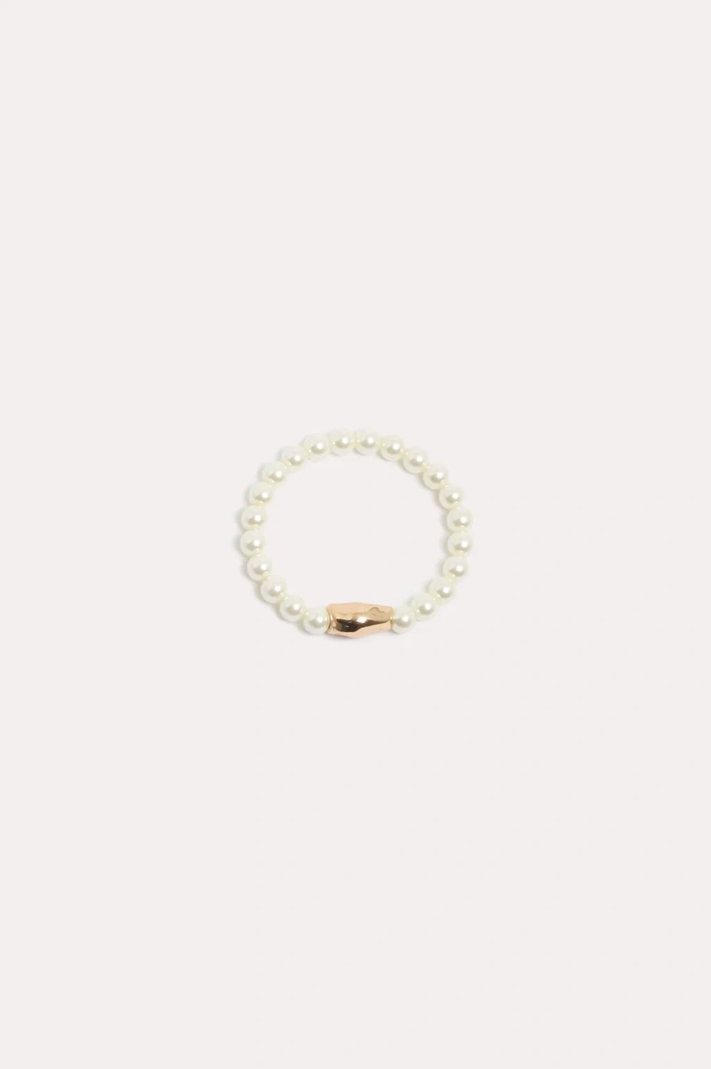 Adorne Glass Pearl Pod Stretch Bracelet Asst Colours