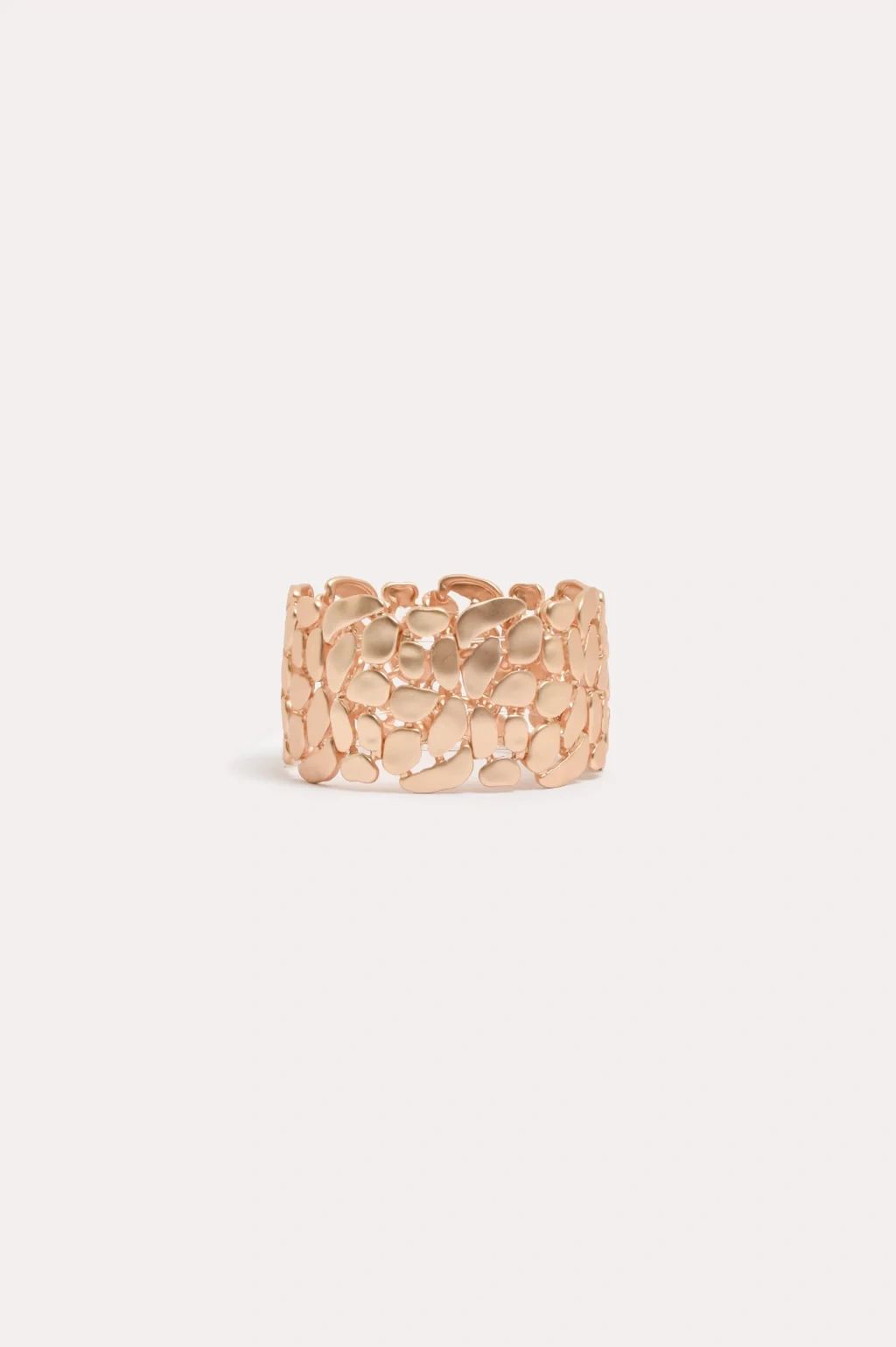 Adorne Pod Shapes Stretch Cuff Matte Gold