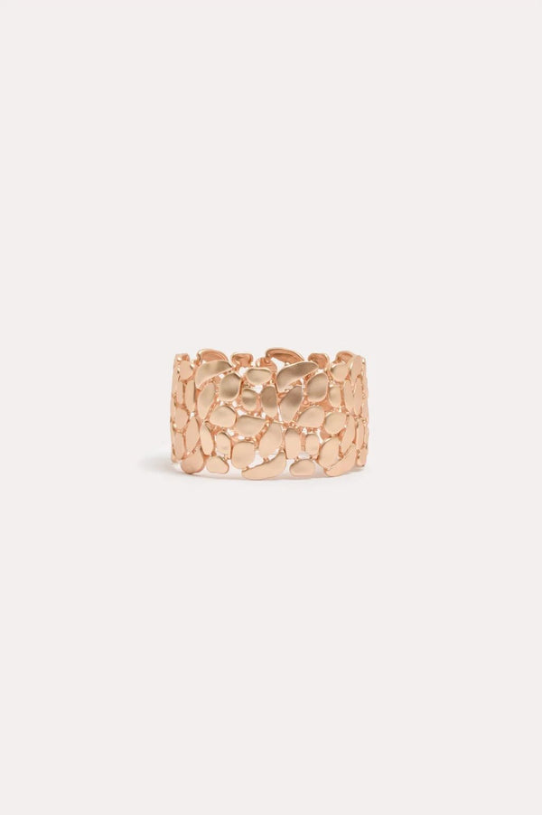 Adorne Pod Shapes Stretch Cuff Matte Gold