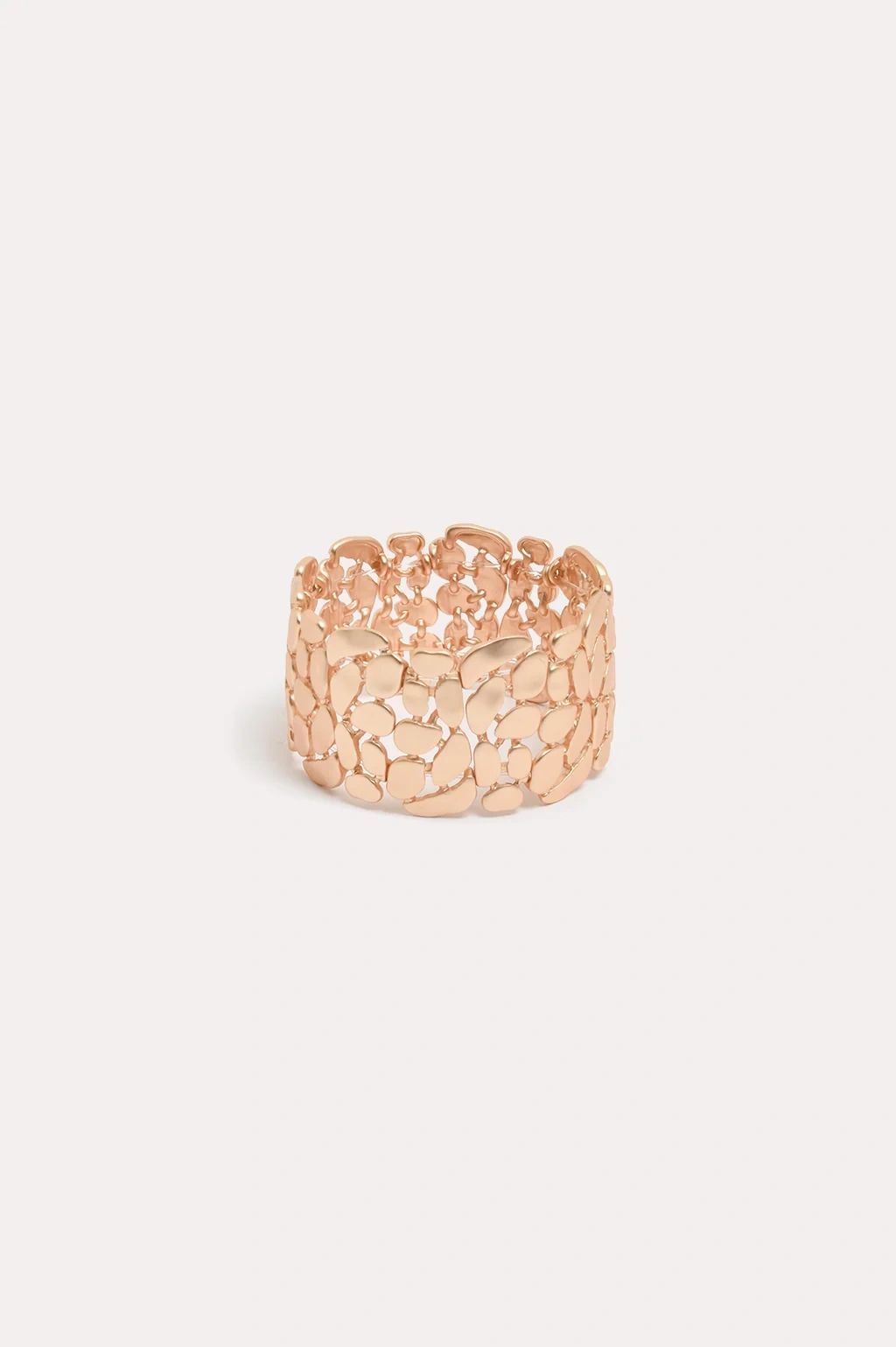 Adorne Pod Shapes Stretch Cuff Matte Gold Secondary image
