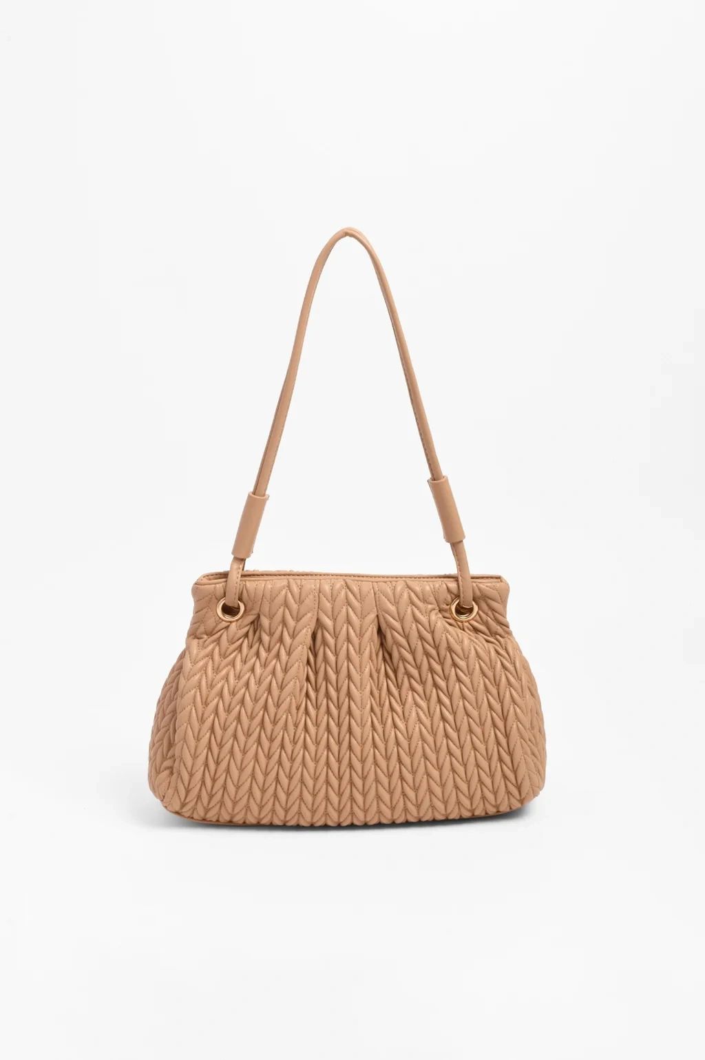 Adorne Mina Textured Gathered Handbag Asst Colours