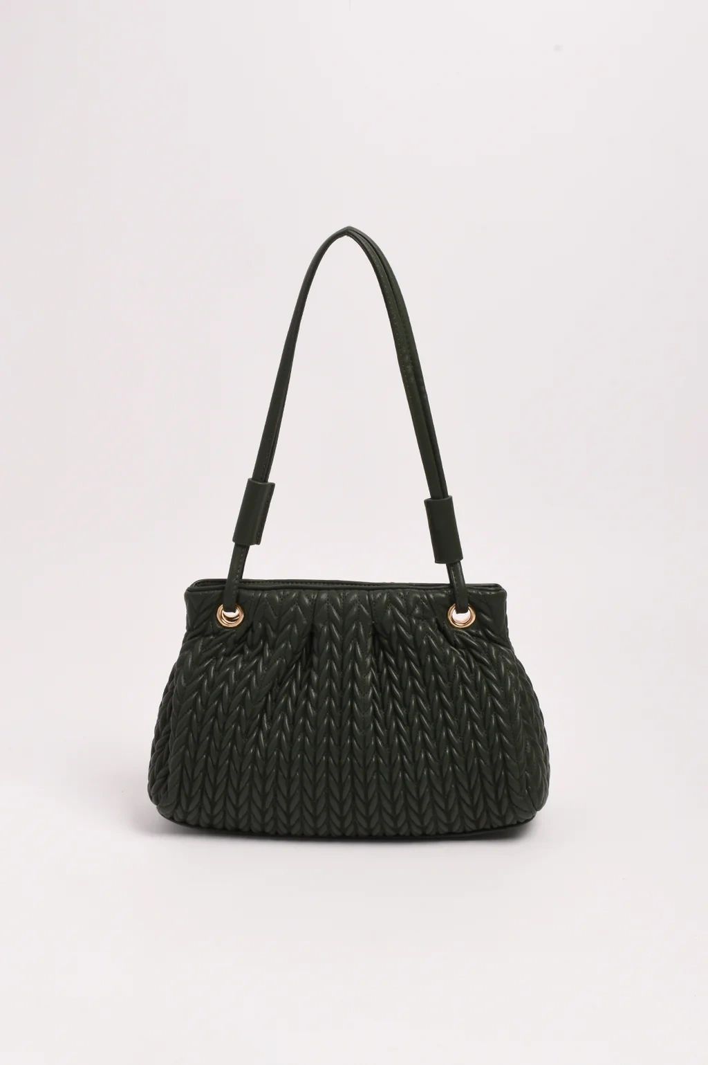 Adorne Mina Textured Gathered Handbag Asst Colours